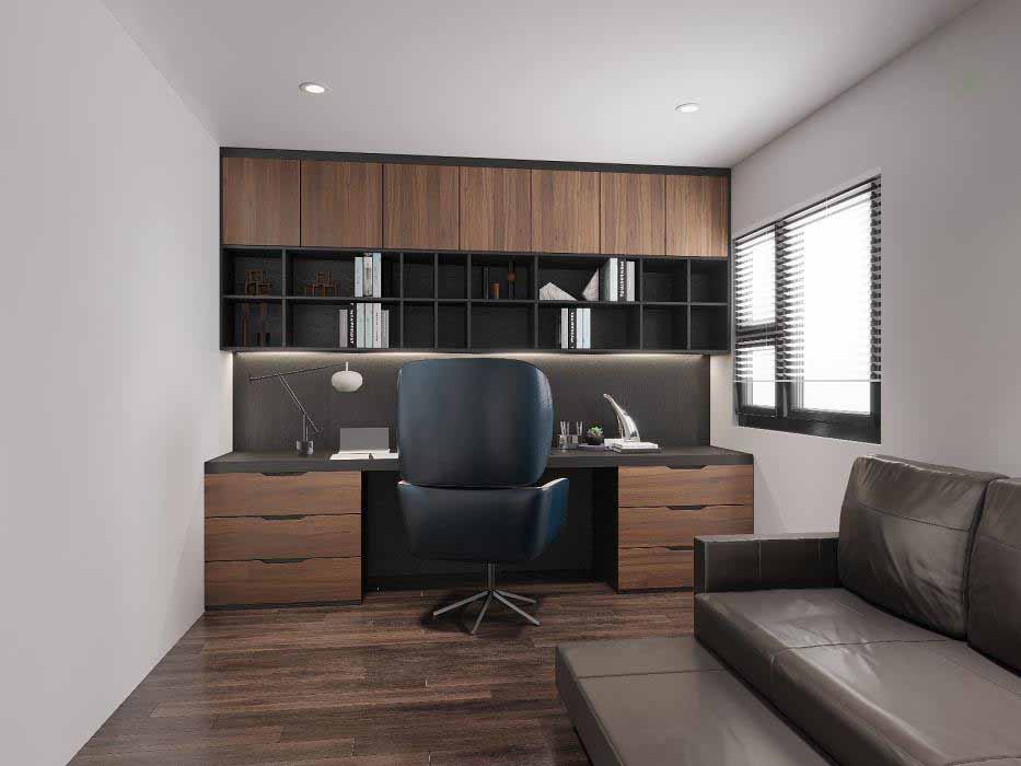 Phòng làm việc nhỏ gọn nhưng bố trí hợp lý và tối ưu