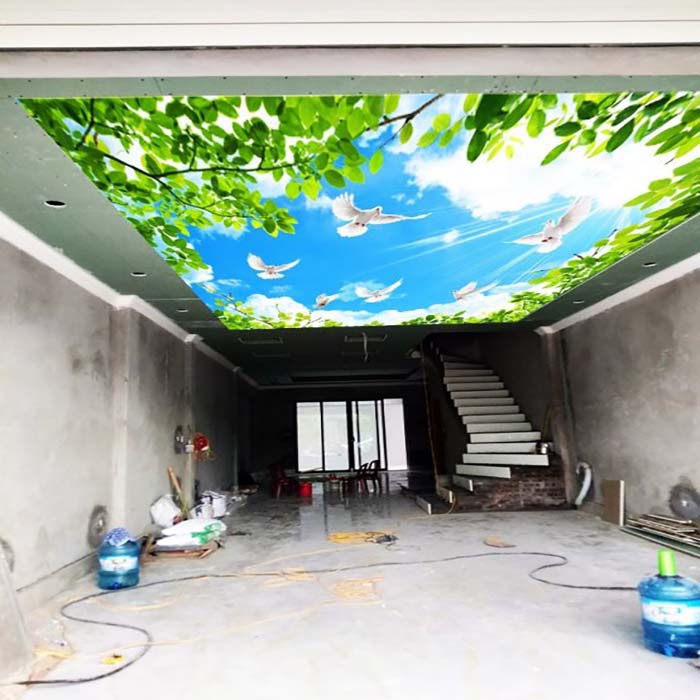 Trần nhà đẹp xuyên sáng 4D lắp đặt tại Tam Kỳ