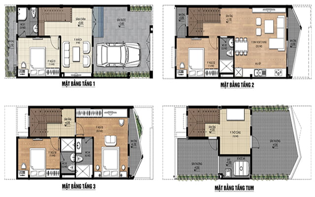Diện tích xây dựng của các sàn