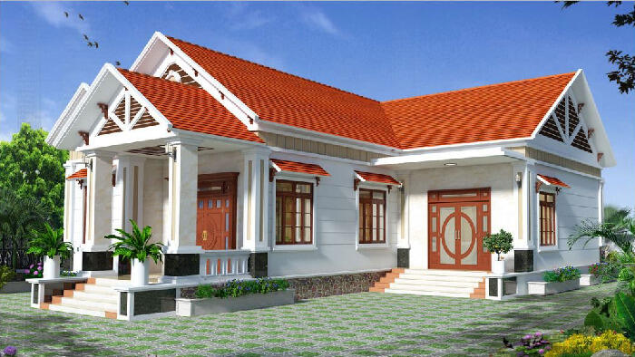 Nhà cấp 4 chữ L đơn giản