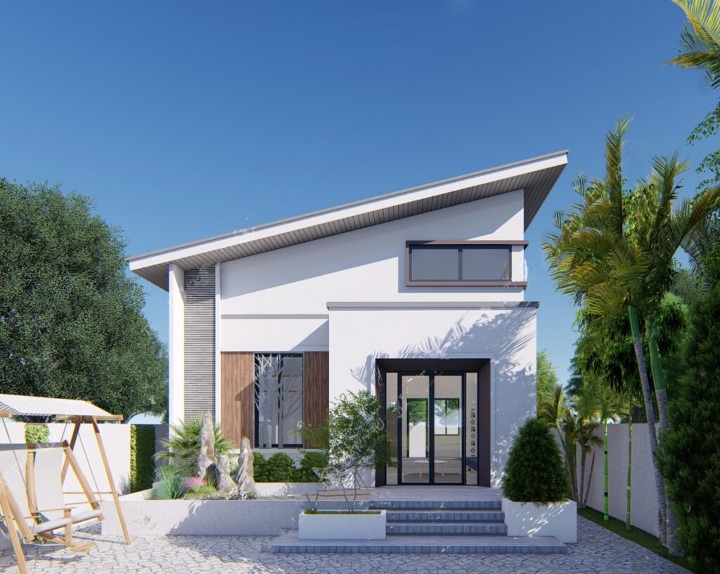 Nhà cấp 4 mái lệch với thiết kế độc đáo